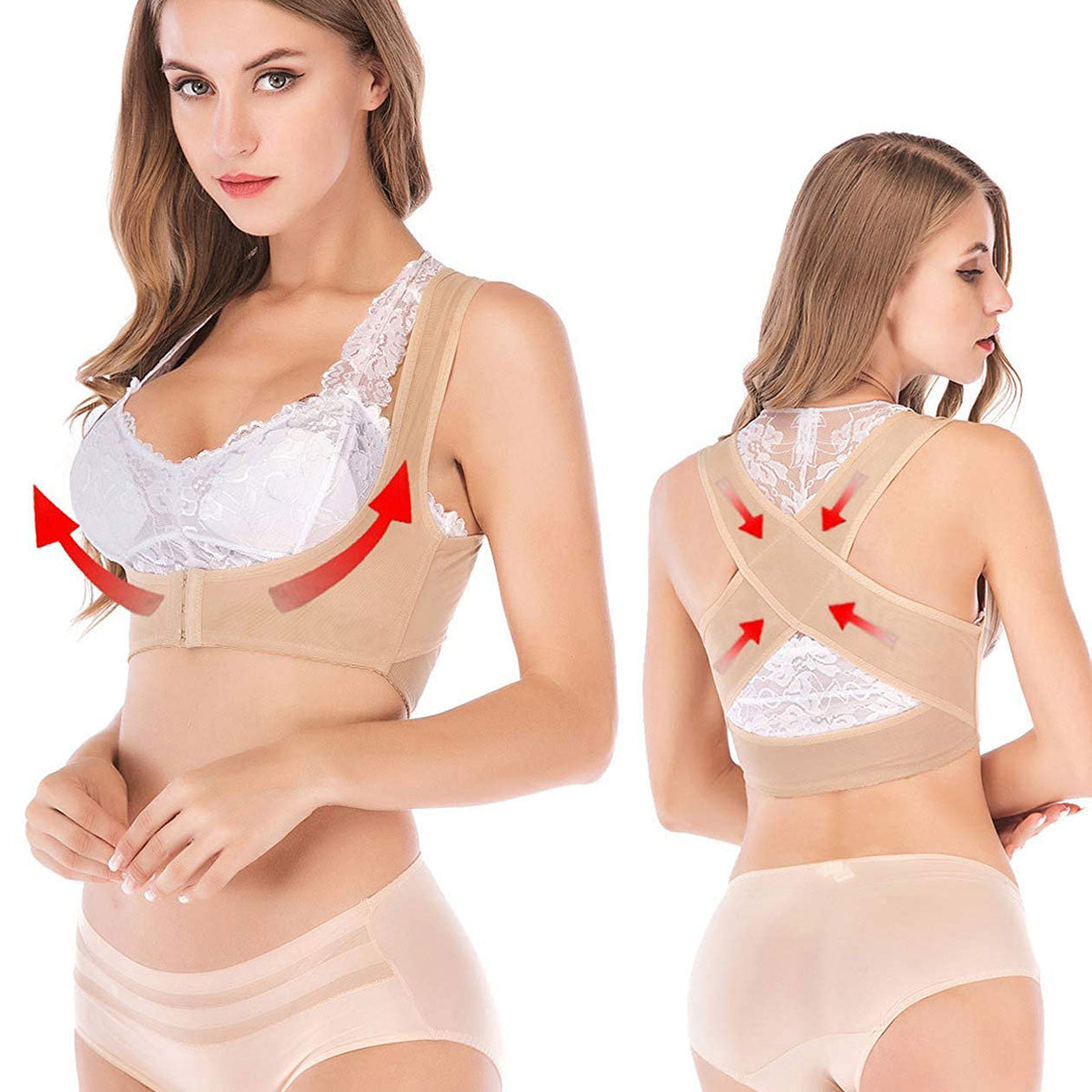 Posture Corrector Hunchback Relief Humpback Correction Brace Chest Bra  Support for Woman,Beige-Large : : Health & Personal Care