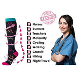 Knee-High Compression Socks Kitten ﻿Pattern Sports Nylon Stockings