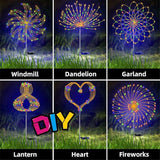 8-Mode Solar Powered LED Fireworks Fairy Lights