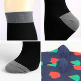 5 Pairs Knee-High Compression Socks Lozenge Pattern Sports Stockings