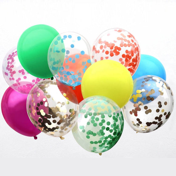 100pcs Rainbow Multicolor Confetti Balloons Glitter Latex Party Balloons