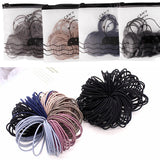 200pcs Multicolor Hair Bands 4.5cm High Elastic Ponytail Holder