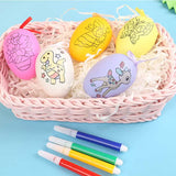 10pcs Pattern Painting Easter Egg with Color Pens