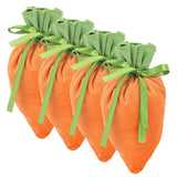 2/4Pcs Easter Carrot Drawstring Bags Velvet Bags Carrot Shaped