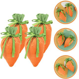 2/4Pcs Easter Carrot Drawstring Bags Velvet Bags Carrot Shaped