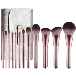 12pcs Premium Synthetic Hair Makeup Brushes Set with Case Bag