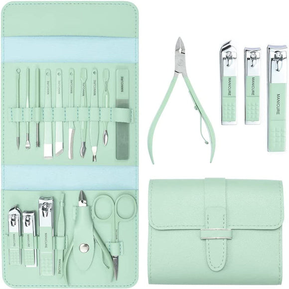 16-Piece Manicure Professional Nail Clipper Pedicure Set Grooming Kit