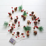 20 LED Christmas String Lights Pinecone Red Berry Bell Xmas Fairy Light