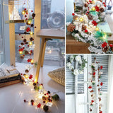 20 LED Christmas String Lights Pinecone Red Berry Star Bell Xmas Garland Light