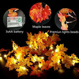 20 LED Maple Leaf String Lights with Remote Control 8 Modes for Thanksgiving Christmas