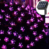 50 LED Peach Flower Solar Powered Waterproof Fairy String Lights