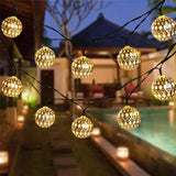 20 LED Moroccan Globe Ball Waterproof Solar Fairy String Lights