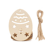 20pcs Easter Wooden Drawing Hanging Ornaments DIY Easter Eggs Craft
