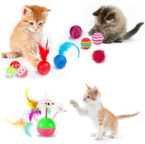 21pcs Cat Rod Mouse Feathers Balls Pet Play Toys