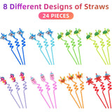 24 Beach Drinking Straws Ball Pool Summer Birthday Party Supplies Favors Decorations