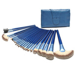 24pcs Premium Blue Cosmetic Makeup Brush Set with Bag