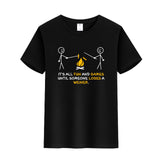 Unisex Funny T-Shirt It's All Fun And Games Until Someone Loses A Weiner Graphic Novelty Summer Tee