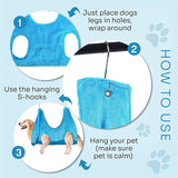 2 in 1 Pet Grooming Hammock Helper Dog Drying Towel