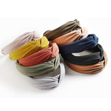 2pcs Cross Knot Wide Hair Cotton Hoop Bands with Cloth Wrapped for Women