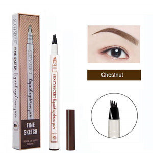 2pcs Waterproof Tattoo Eyebrow Ink Pen with 4 Tips Fork