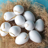 30pcs Plastic Easter Eggs White Blank for DIY Painting and Decorating