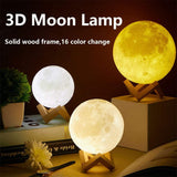 3D 16 Colors Space USB Moon Lamp