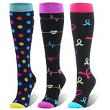 3 Pairs Knee-High Compression Socks Stockings for Men & Women