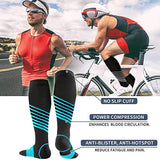 3 Pairs Unisex Nylon Sports Compression Socks Knee-High Stockings