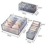 3 packs/set Multi-grids Underwear Sock Bra Storage Box