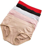 3pcs Women Cotton Middle Waist Underpants Stretchy Honeycomb Briefs