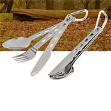 3pcs/set Titanium Cutlery Set Ultra Lightweight Knife Fork Spoon