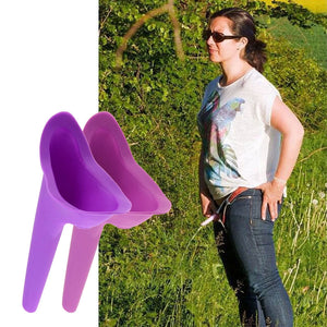 2PCs Portable Female Urination Device Stand Reusable Urinal Funnel