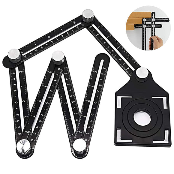 6-Sided Angle Finder Aluminum Alloy Marking Template Tool