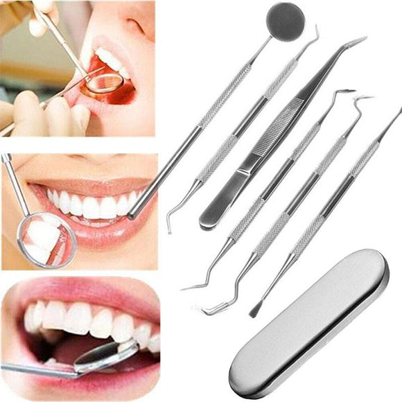 6pcs/set Dental Hygiene Examinations Kits Teeth Cleaning Tools