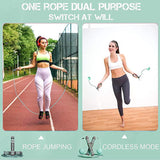 2 In 1 Ropeless and Corded Speed Skipping Jump Rope Indoor Outdoor