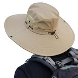 Wide Brim Bucket Hat Men's Fishing Hat Sun Cowboy Cap UPF 50+ Waterproof