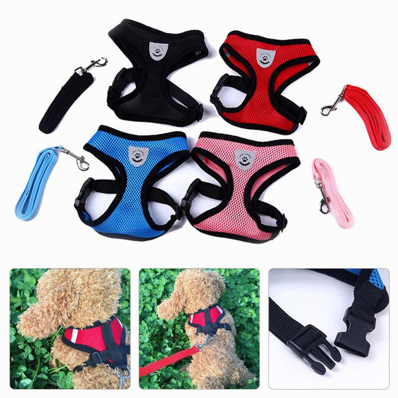 Mesh Harness with Padded Vest for Puppy and Cats