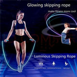 Adjustable LED Light Glowing Jumping Skipping Rope Fitness Exercise Indoors Outdoors