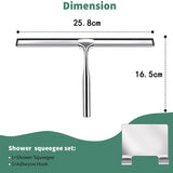 Stainless Steel Bathroom Window Car Shower Squeegees with Hook