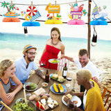 9 Pcs Hawaiian Summer Pool Beach 3D Double Side Honeycomb Party Supplies