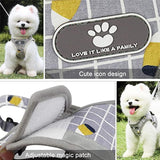 Breathable Mesh Kitten Puppy Reflective Dogs Plaid Harness Leash Set