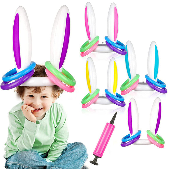 Easter Inflatable Bunny Ring Toss Game Rabbit Ears Toys Gift