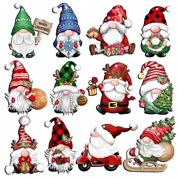24 Pieces Christmas Gnome Wooden Hanging Ornaments