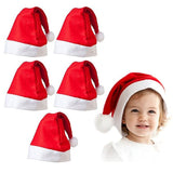 5PCs Christmas Hat Felt Santa Hat Xmas Caps Party Headwear for Adults and Kids