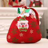3pcs Santa Sacks Drawstring Christmas Gift Bags Cute Apple Bags Wrapping