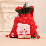 3pcs Drawstring Christmas Gift Bags Cute Apple Bags Candy Wrapping