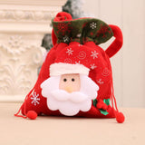 3pcs Drawstring Christmas Gift Bags Cute Apple Bags Candy Wrapping