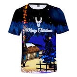 Christmas Casual T-shirts Sports Xmas 3D Graphic Summer Top Tees for Kids Alduts