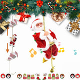 Christmas Electric Santa Claus Climbing Ladder Doll Music Decor Party