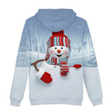 Christmas Snowman Casual Hoodies Sports Xmas 3D Graphic Streetwear Tracksuit Jumper for Kids Adults